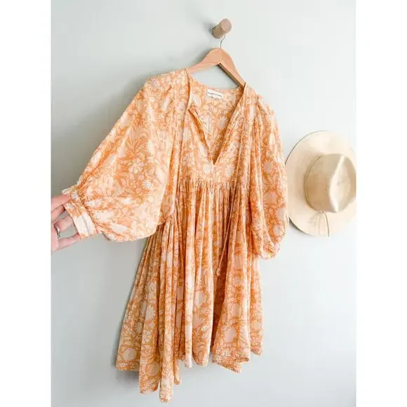 Daughters of IndiaKyra Mini Dress in TangerineSz S